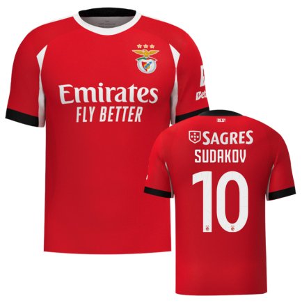 Новая Футболка Бенфика Судаков 10 (Benfica Sudakov 10) 2025-2026 игровая/повседневная 16265302 цвет: красный