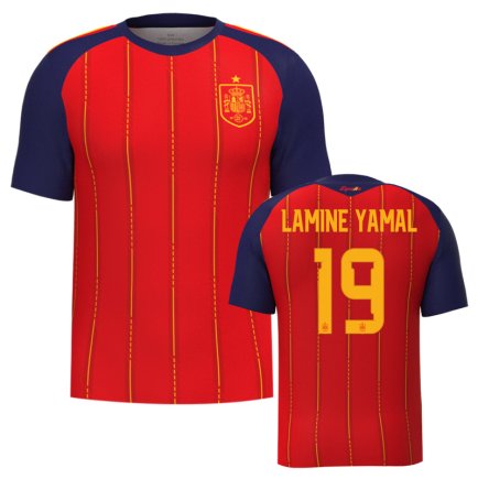 Нова Футболка збірної Іспанії Ламін Ямал 19 Чемпіонат Світу 2026 (Lamine Yamal 19 World Cup 2026) ігрова/повсякденна 16269502 колiр: червоний