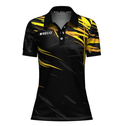 Футболка Поло SECO Meteor 25241003 женская цвет: черный/желтый Футболка Поло SECO Meteor 25241003 женская цвет: черный/желтый