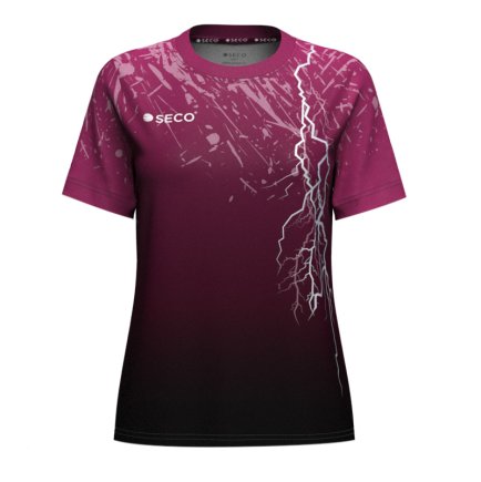 Футболка игровая SECO Lightning 25227516 женская цвет: бордовый