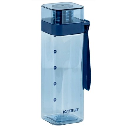 Пляшка для води Kite квадратна 550 мл K24-1209-1 колір: блакитний