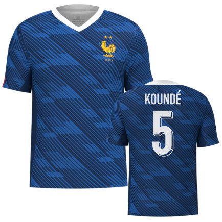 Новая Футболка сборная Франции Кунде 5 Чемпионат Мира 2026 (Kounde 5 World Cup 2026) игровая/повседневная 16272404 цвет: синий