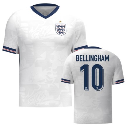 Новая Футболка сборная Англии Беллингем 10 Чемпионат Мира 2026 (Bellingham 10 World Cup 2026) игровая/повседневная 16273010 цвет: белый