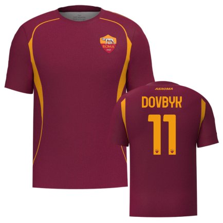 Новая Футболка Рома Довбик 11 (Roma Dovbyk 11) 2025-2026 игровая/повседневная 16273616 цвет: бордовый Новая Футболка Рома Довбик 11 (Roma Dovbyk 11) 2025-2026 игровая/повседневная 16273616 цвет: бордовый