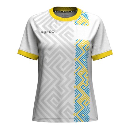 Футболка игровая SECO Sefa White 25228254 женская цвет: желто-голубой