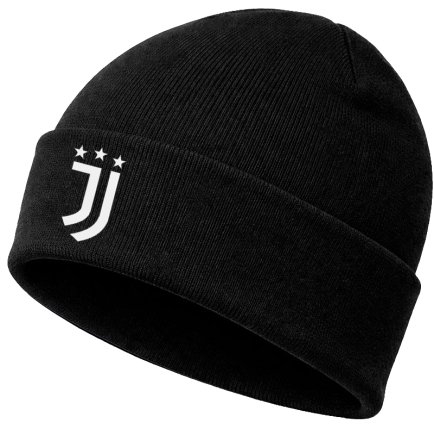 Шапка трикотажна з відворотом Ювентус (Juventus) чорна 3001201