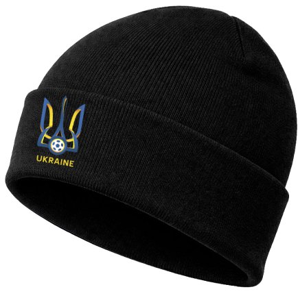 Шапка трикотажна з відворотом Україна (Ukraine) чорна 3001901