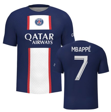 Футболка ПСЖ Мбаппе 7 (PSG Mbappe 7) 2022-2023 игровая/повседневная 10223812-1 цвет: темно-синий