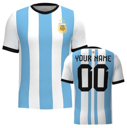 Новая Футболка сборная Аргентины Чемпионат Мира 2022 (World Cup 2022) игровая/повседневная 10224311-1 цвет: голубой