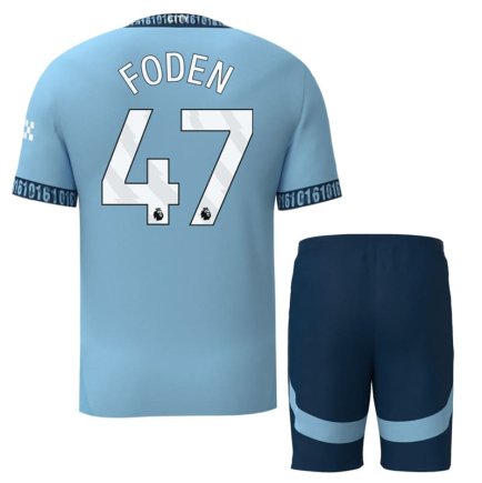 Футбольная форма Манчестер Сити Фоден 47 (Manchester City Foden 47) 2024-2025 игровая/повседневная 15225411-1 цвет: голубой