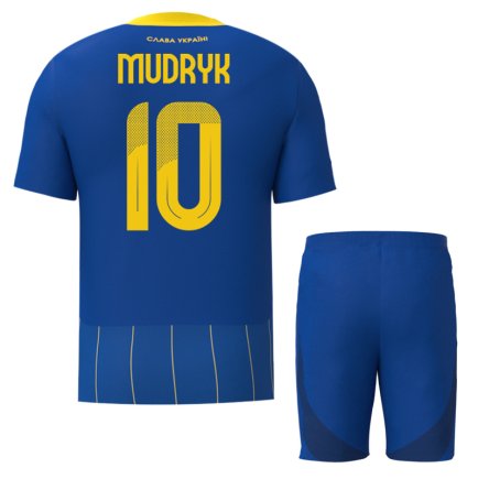 Футбольная форма Украина Мудрик 10 (Ukraine Mudryk 10) 2024-2025 игровая/повседневная 15225904-1 цвет: синий