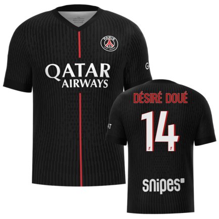 Новая Футболка ПСЖ Дезире Дуе 14 (PSG Desire Doue 14) 2026 игровая/повседневная 17267601 цвет: черный