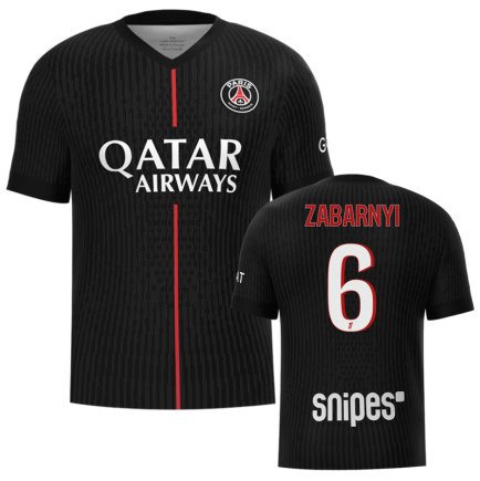 Нова Футболка ПСЖ Забарний 6 (PSG Zabarnyi 6) 2026 ігрова/повсякденна 17267401 колiр: чорний