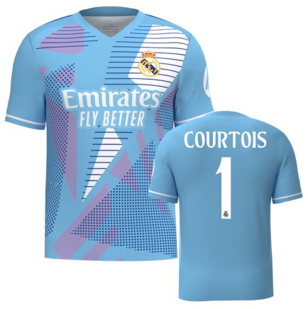 Нова Воротарська футболка Реал Мадрид Куртуа 1 (Real Madrid Courtois 1) 2024-2025 ігрова/повсякденна 15228311-1 колір: блакитний