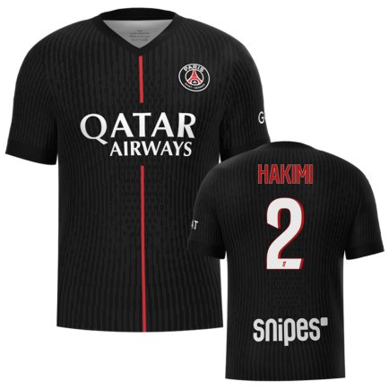 Нова Футболка ПСЖ Хакімі 2 (PSG Hakimi 2) 2026 ігрова/повсякденна 17266001 колiр: чорний
