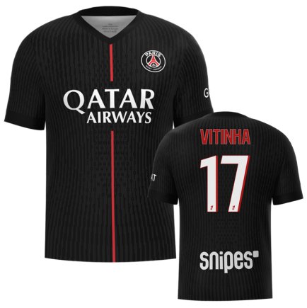 Нова Футболка ПСЖ Вітіньо 17 (PSG Vitinha 17) 2026 ігрова/повсякденна 17266601 колiр: чорний