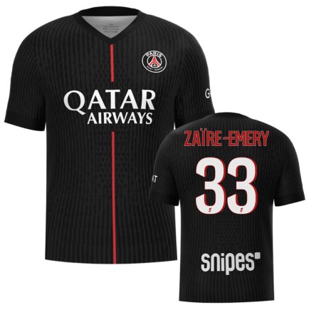 Нова Футболка ПСЖ Заір-Емері 33 (PSG Zaïre-Emery 33) 2026 ігрова/повсякденна 17266801 колiр: чорний