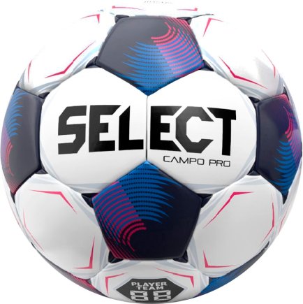 М'яч футбольний Select Campo Pro v26 (761) розмір 4 колір: білий/синій М'яч футбольний Select Campo Pro v26 (761) розмір 4 колір: білий/синій