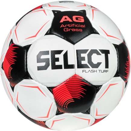 М'яч футбольний Select Flash Turf v26 (007) розмір 4 колір: білий/червоний М'яч футбольний Select Flash Turf v26 (007) розмір 4 колір: білий/червоний