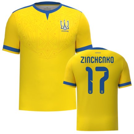 Новая Футболка Украина с гербом Зинченко 17 (Ukraine Zinchenko 17) 2026 игровая/повседневная 17268403 цвет: желтый
