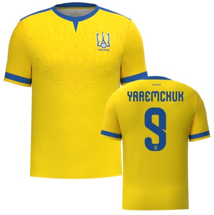 Новая Футболка Украина с гербом Яремчук 9 (Ukraine Yaremchuk 9) 2026 игровая/повседневная 17268803 цвет: желтый