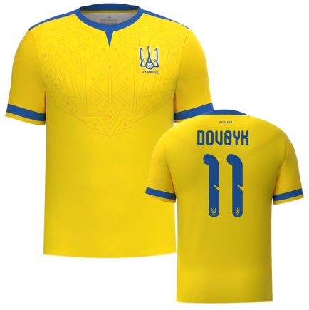 Новая Футболка Украина с гербом Довбик 11 (Ukraine Dovbyk 11) 2026 игровая/повседневная 17269003 цвет: желтый Новая Футболка Украина с гербом Довбик 11 (Ukraine Dovbyk 11) 2026 игровая/повседневная 17269003 цвет: желтый