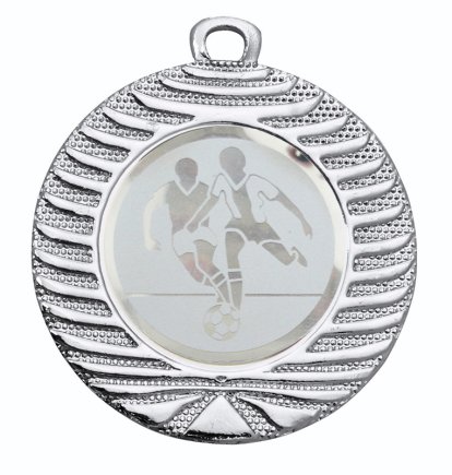 Медаль 40 мм DI4001-002 Футбол серебро