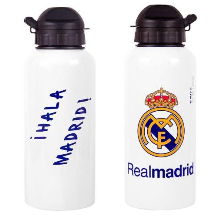 Бутылка для воды Real Madrid F.C. Aluminium Drinks Bottle WHT (емкость для воды Реал) 400 мл