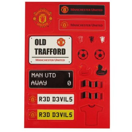 Набор наклеек Manchester United F.C. Sticker Set (комплект наклеек Манчестер Юнайтед) 17 штук