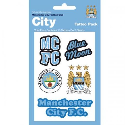 Набор временных татуировок Manchester City F.C. Tattoo Pack 10штук