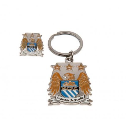Брелок и значок Manchester City Keyring & Badge Set (Манчестер Сити)