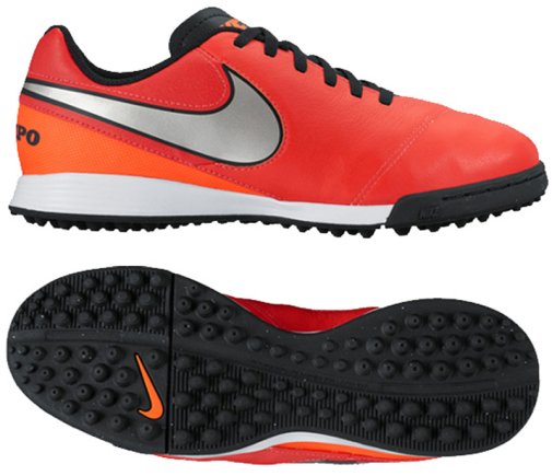 Сороконожки Nike JR Tiempo LEGEND VI TF детские 819191-608 цвет: красный (официальная гарантия)
