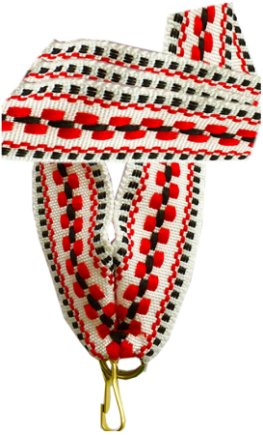 Лента для медалей и бейджей орнамент цвет: красный/белый/черный 20 мм