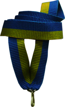 Лента для медалей и бейджей сине-желтая 10 мм