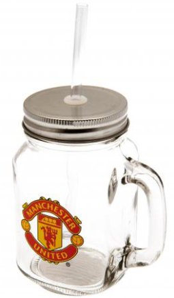 Баночка для напитков Манчестер Юнайтед Mason Jar 450 мл