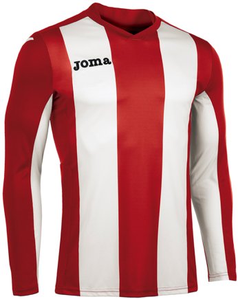 Футболка игровая Joma Pisa V 100404.600 с длинным рукавом красно-белая