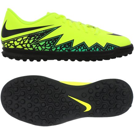 Сороконожки Nike JR Hypervenom Phade II TF 749912-703 детские цвет: желтый/черный (официальная гарантия)