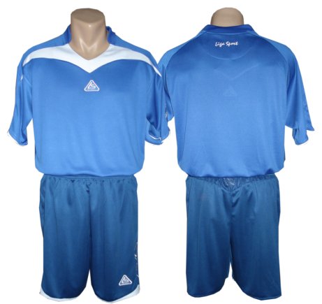 Футбольна форма Liga Sport mod 01 №6 синя з темно-синіми шортами