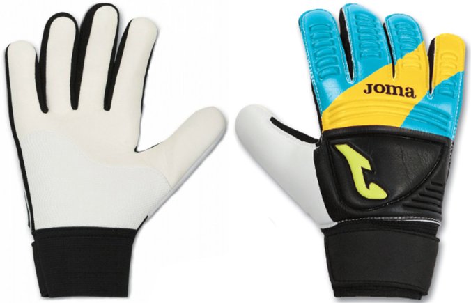Воротарські рукавиці Joma CALCIO 400014.116 колір: чорний/блакитний/білий/жовтий