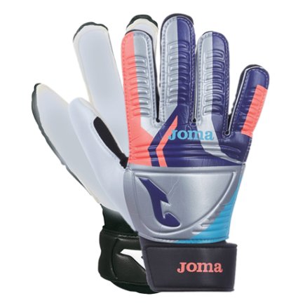 Вратарские перчатки Joma PARADA 400081.250 цвет: черный/серебристый/темно-синий/коралловый
