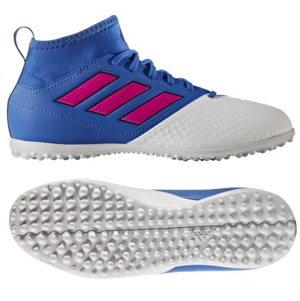 Сороконіжки Adidas ACE 17.3 TF J BA9222 дитячі колір: блакитний/рожевий/білий (офіційна гарантія)