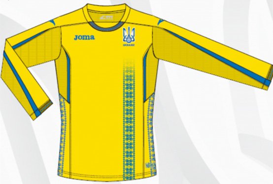 Футболка игровая Joma сборной Украины FFU102011.17 с длинным рукавом цвет: желтый