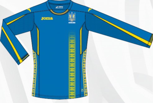 Футболка игровая Joma сборной Украины FFU102012.17 с длинным рукавом цвет: синий