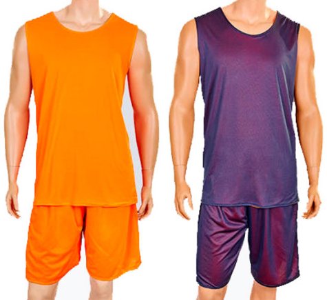 Баскетбольная форма двусторонняя сетка Stalker цвет: серо/оранжевый