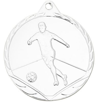 Медаль 32 мм Футболист серебро