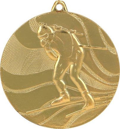 Медаль 50 мм Биатлон золото