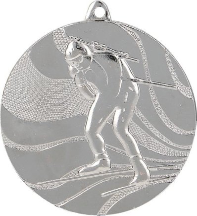 Медаль 50 мм Биатлон серебро