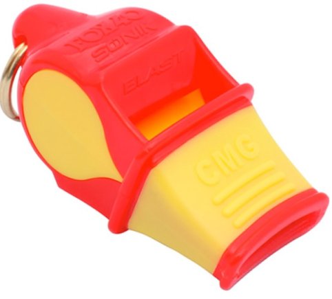 Свисток FOX "Sonik Blast CMG Multicolor" з нагубником 4056MR колір: червоний/жовтий