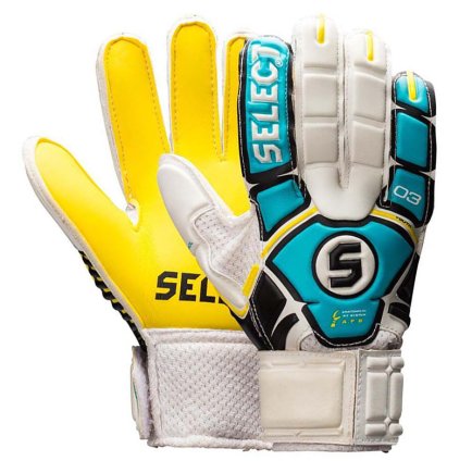Вратарские перчатки Select 04 Hand Guard детские цвет: белый/желтый/голубой