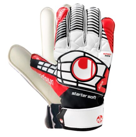 Вратарские перчатки Uhlsport ELIMINATOR STARTER SOFT 1000183010406 цвет: красный/белый